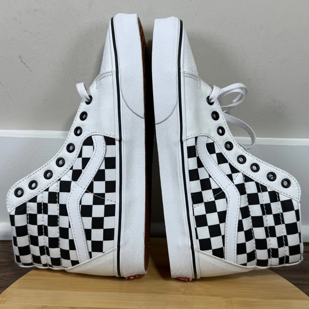 Vans Sk8-Hi Sneakers Unisex M8.5 W10 White Black Checkerboard Emo Punk Urban